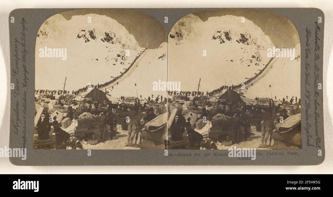 Bound for the Klondike Gold Fields, Chilkoot Pass, Alaska.. B. L ...