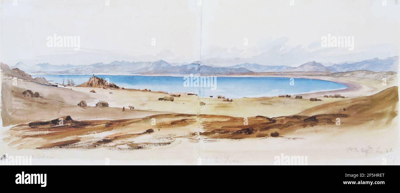 Puerto de Coquimbo, Febrero de 1837, Johann Moritz Rugendas.. Stock Photo