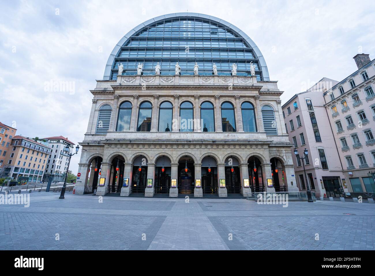 Lyon opera and opera square during confinement, Lyon, France Stock Photo