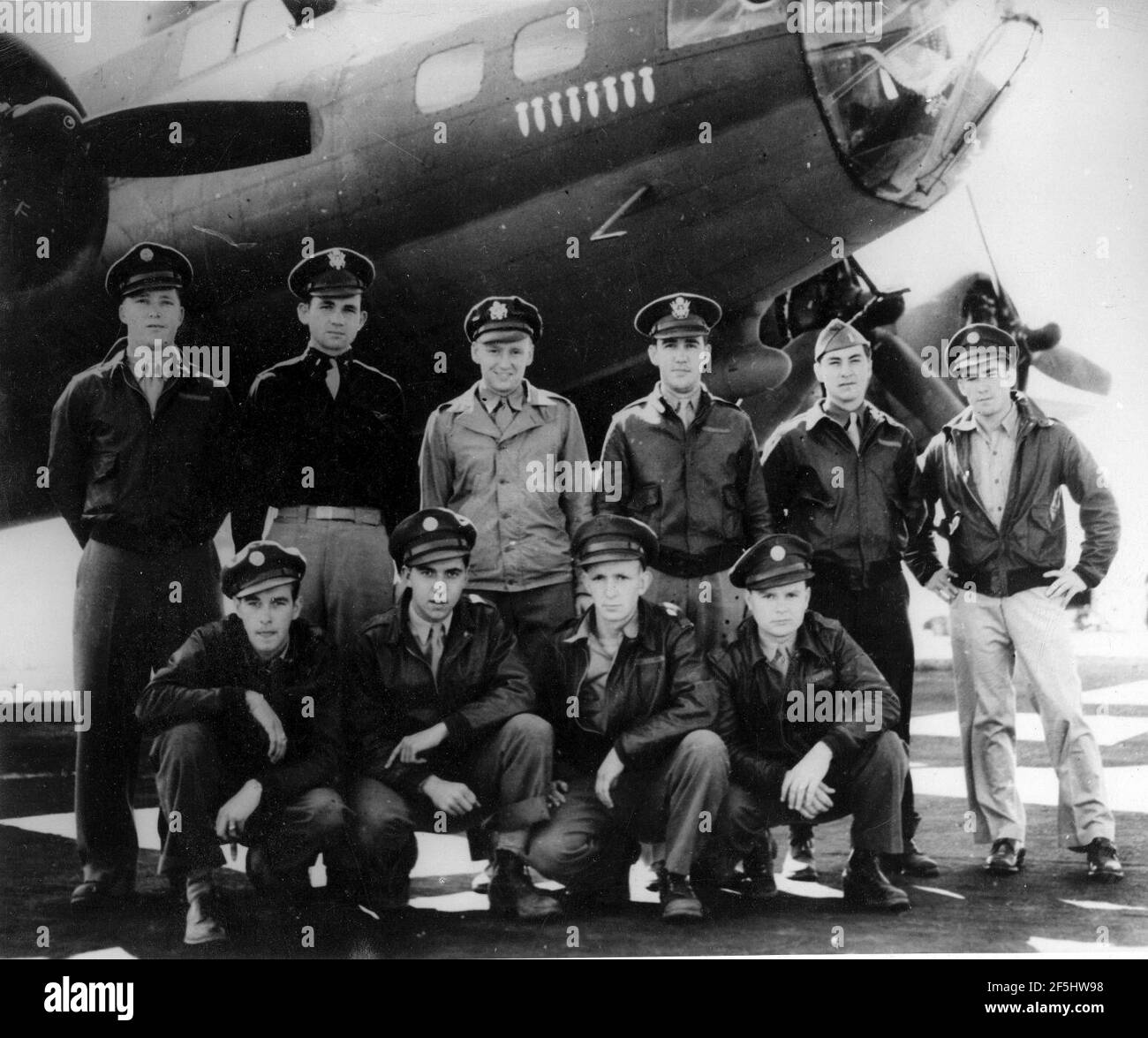 RAF Bury St Edmunds - Axis Hot Foot Crew Photo, 333rd Bomb Squadron, 94th Bombardment Group, RAF Bury St Edmunds. Stock Photo