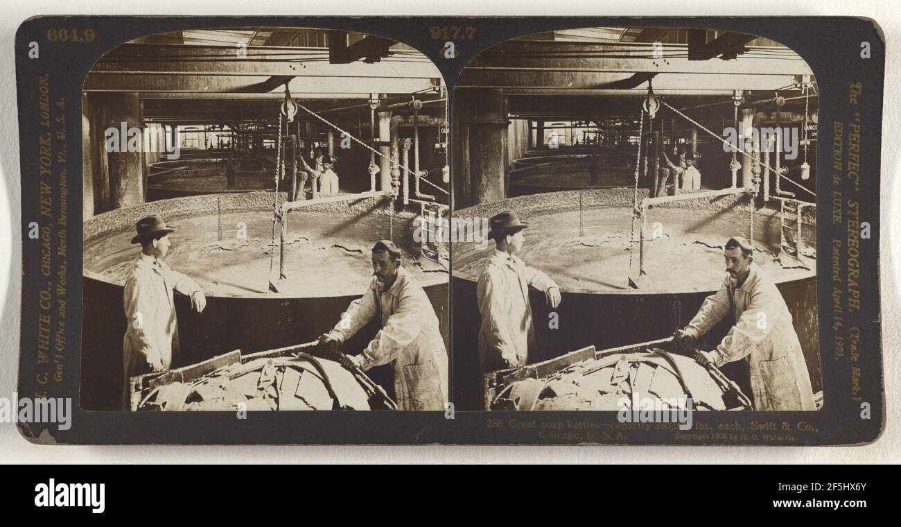 Great soap kettles capacity 350,000 lbs. each, Swift & Co., Chicago
