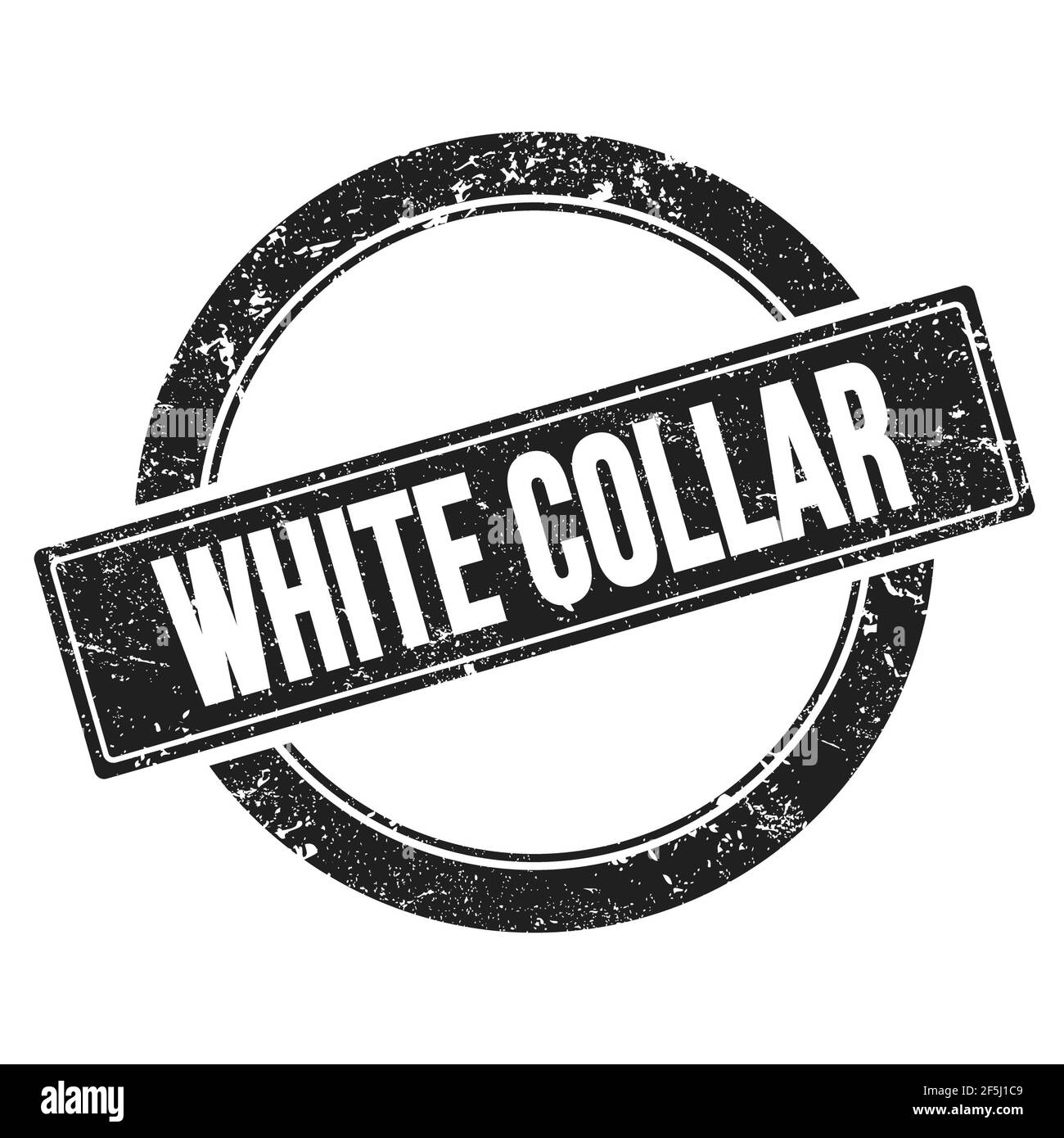 WHITE COLLAR text on black grungy round vintage stamp Stock Photo Alamy
