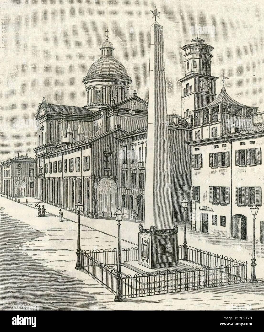 Reggio Emilia Piazza Gioberti ed Obelisco ai Martiri Stock Photo - Alamy