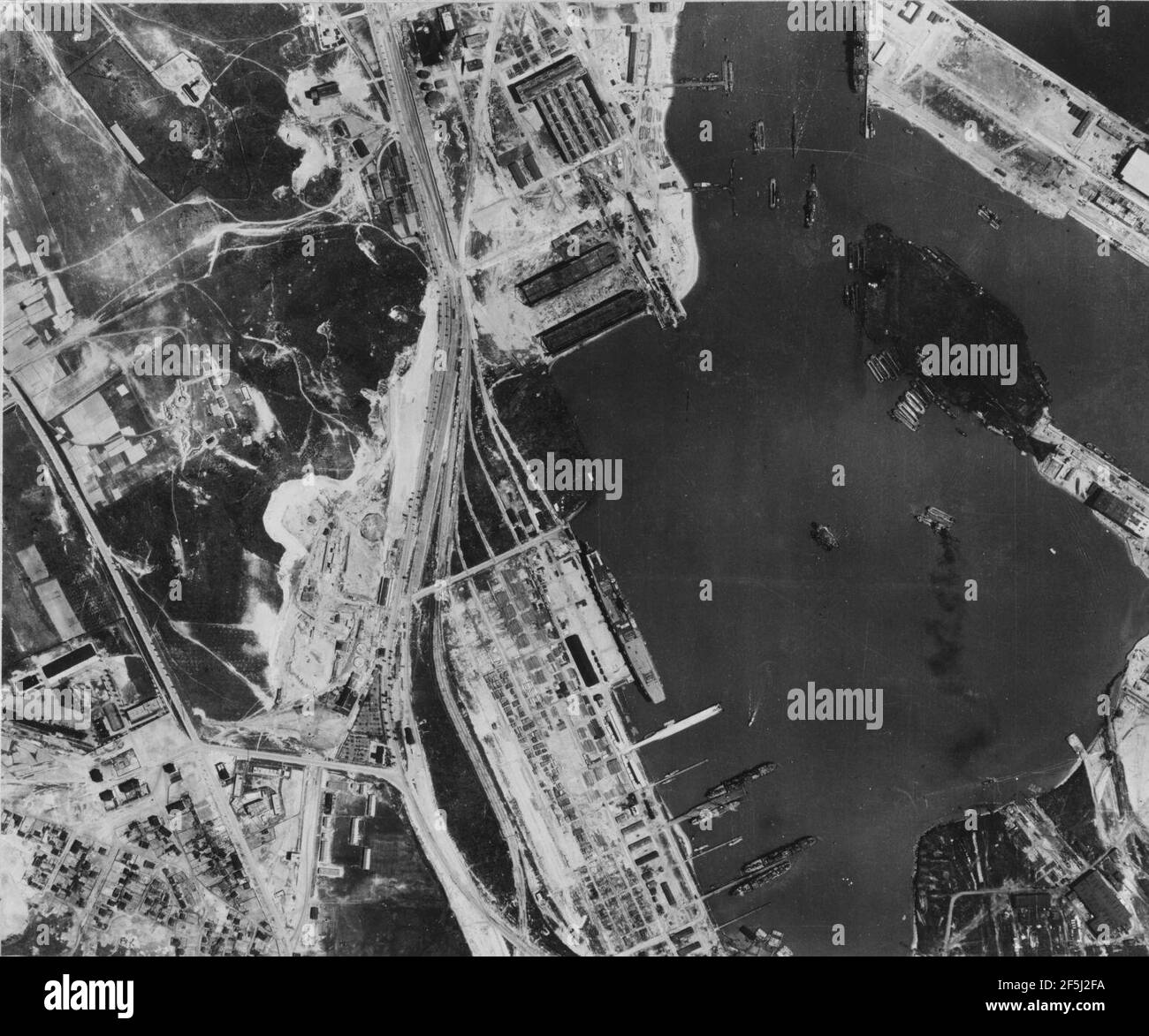 Reconnaissance photo of Gdynia with aircraft carrier Graf Zeppelin on 6 ...