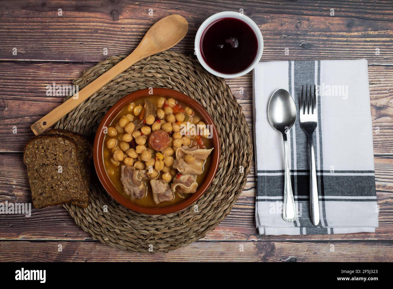 chickpeas dish with chorizo, Spanish cuisine Stock Photo Alamy
