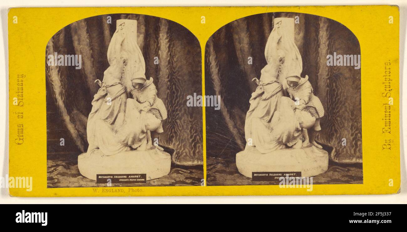 Britamartis Releasing Amaret. Spenser's Faerie Queene. sculpture. William England (British, 1816 - 1896) Stock Photo