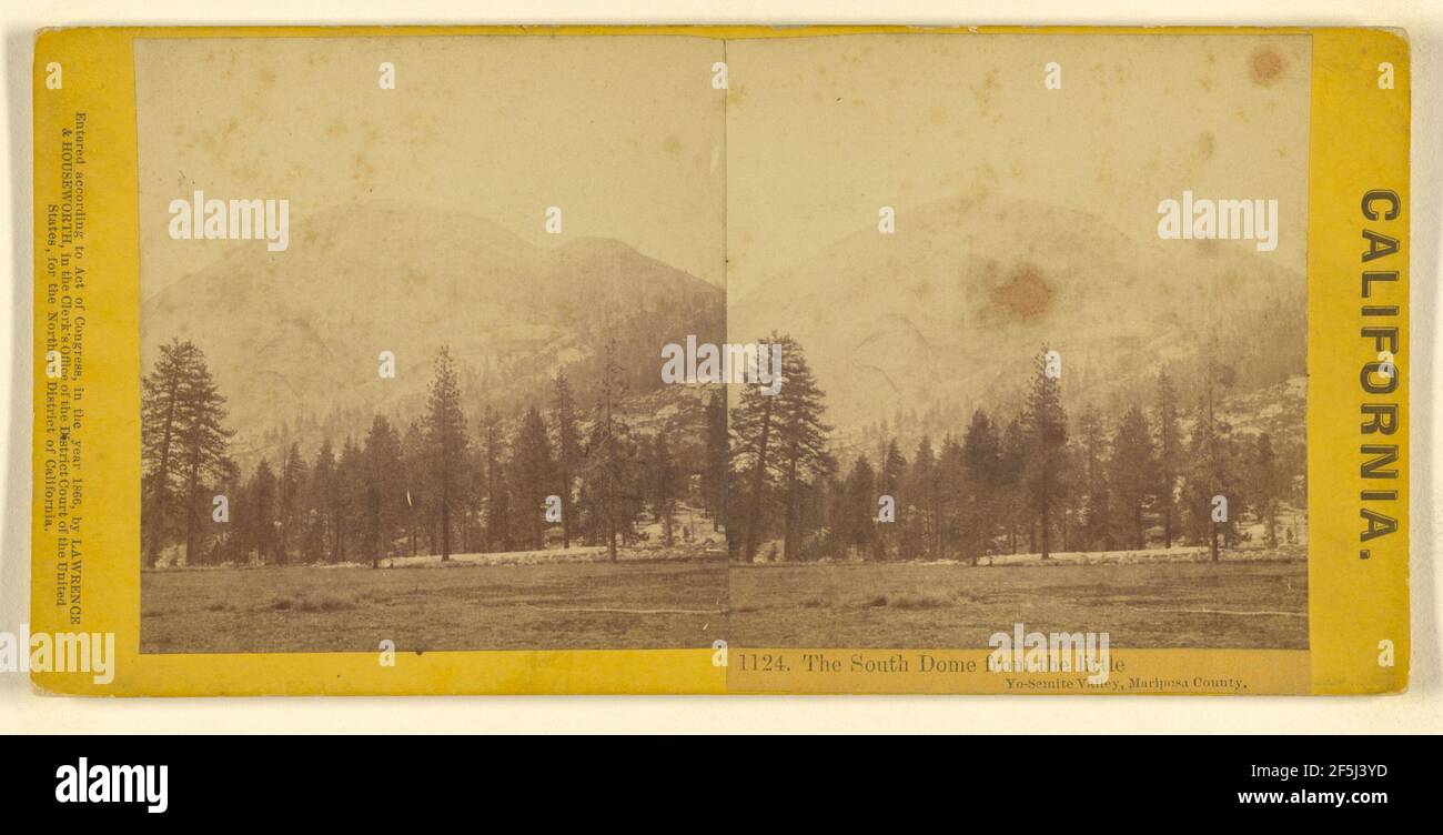 The South Dome from the little Yo-Semite Valley, Mariposa County.. Lawrence & Houseworth Stock Photo