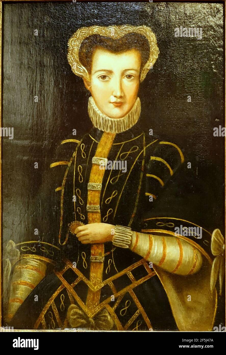 Queen Margaret of France, attributed to the studio of Corneille de Lyon, 1580, Stock Photo