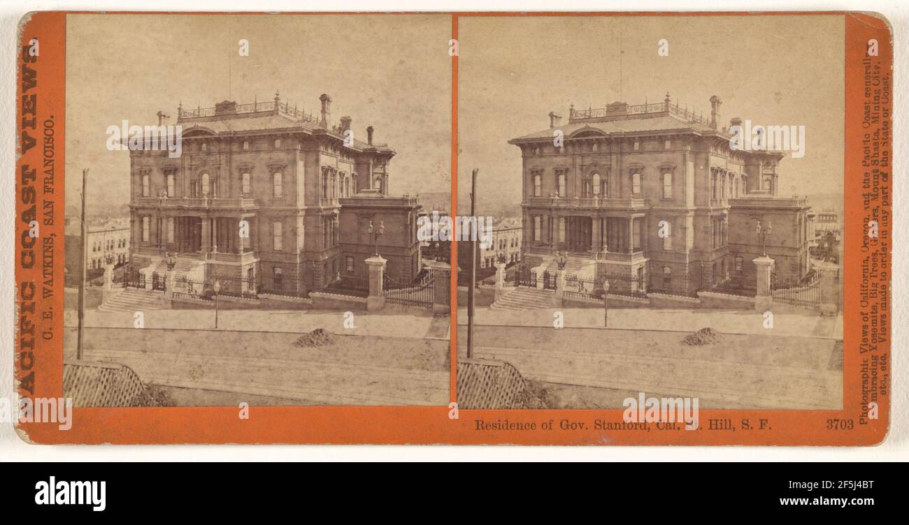 Residence of Gov. Stanford, Cal. St. Hill, S.F.. Carleton Watkins (American, 1829 - 1916) Stock Photo