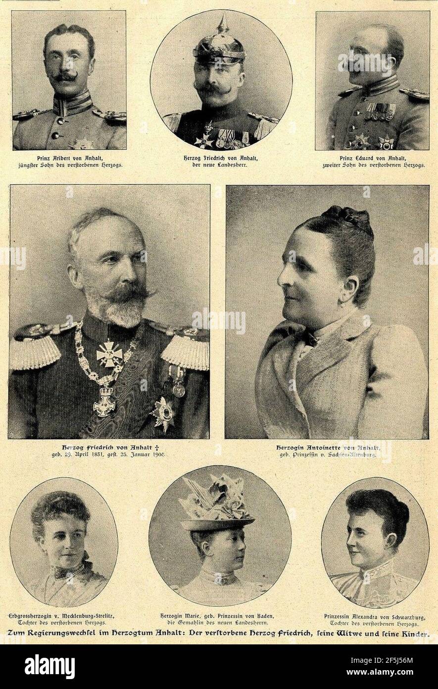 Regierungswechsel im Herzogtum Anhalt, 1904. Stock Photo