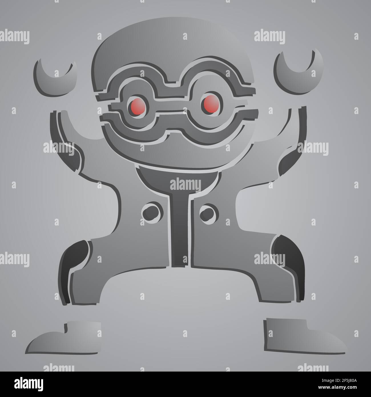 Metal robot Stock Vector