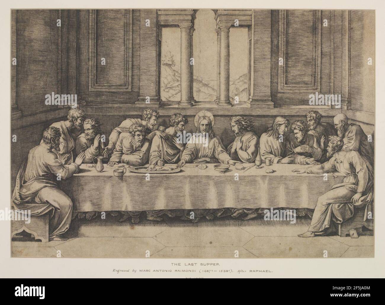 Marcantonio Raimondi (after Raphael) - The Last Supper Stock Photo - Alamy