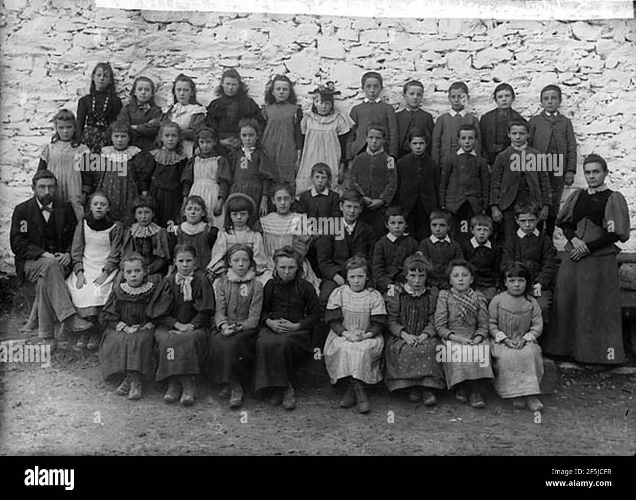 Pupils, Betws-yn-Rhos school (1899) Stock Photo