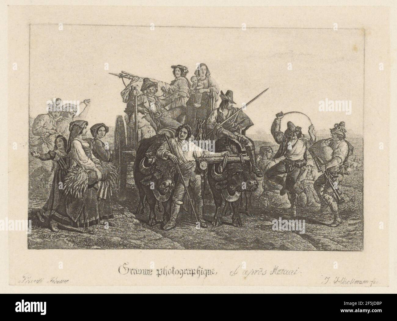 Peasant Farmers. Armand-Hippolyte-Louis Fizeau (French, 1819 - 1896) Stock Photo
