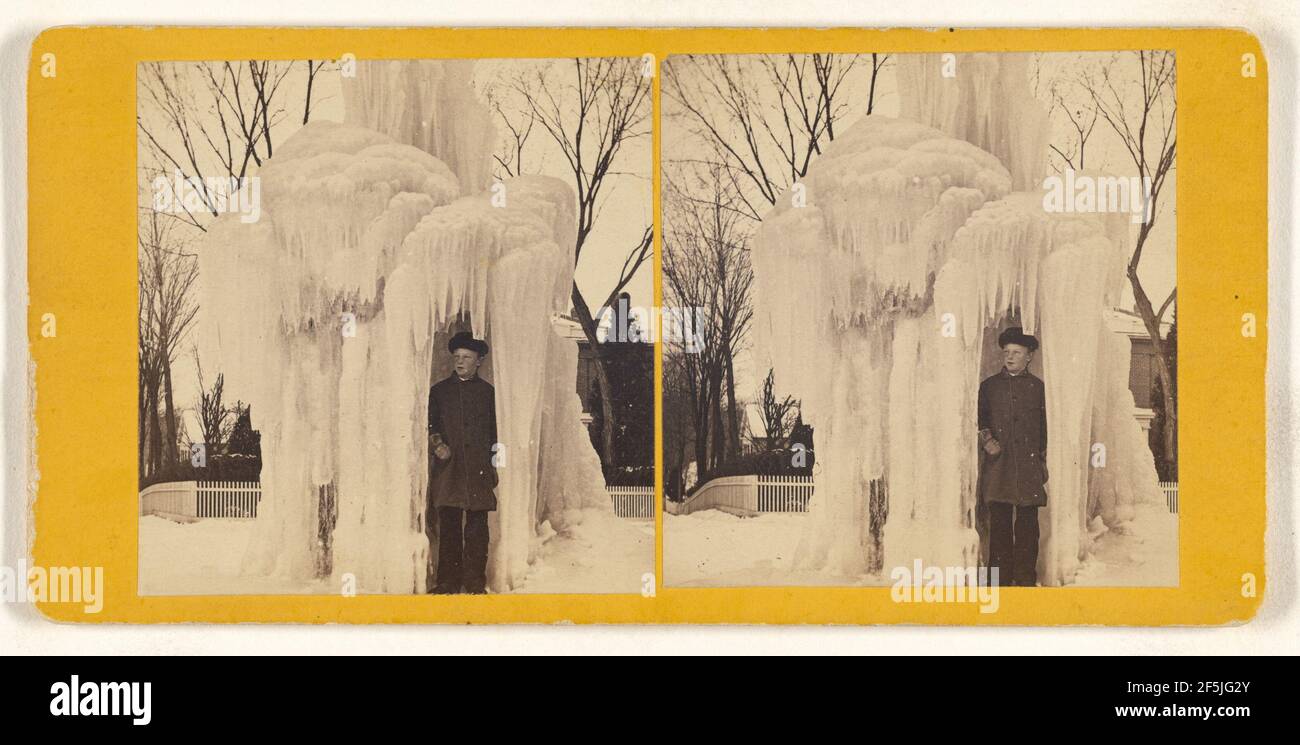 Frozen Fountain, Chicopee Falls, Massachusetts. Unknown maker, American Stock Photo