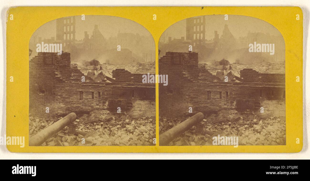 From No. 100 Summer Street, looking S.W. towards Chauncey St. Boston Ruins.. Unknown maker, American Stock Photo
