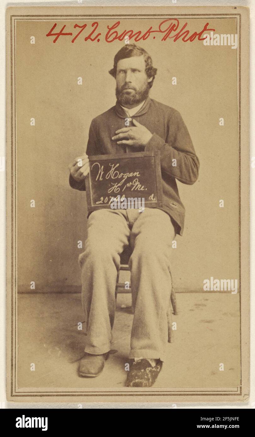 W. Hogan, H 1st ME. 20740. Civil War victim. Attributed to William H. Bell (American, 1830 - 1910) Stock Photo
