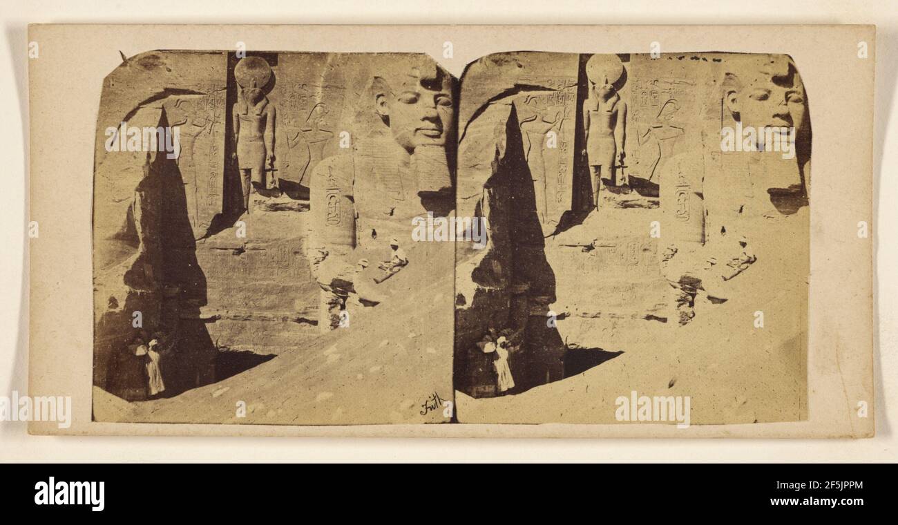 The great Rock Temple at Abou Simpel.. Francis Frith (English, 1822 - 1898) Stock Photo