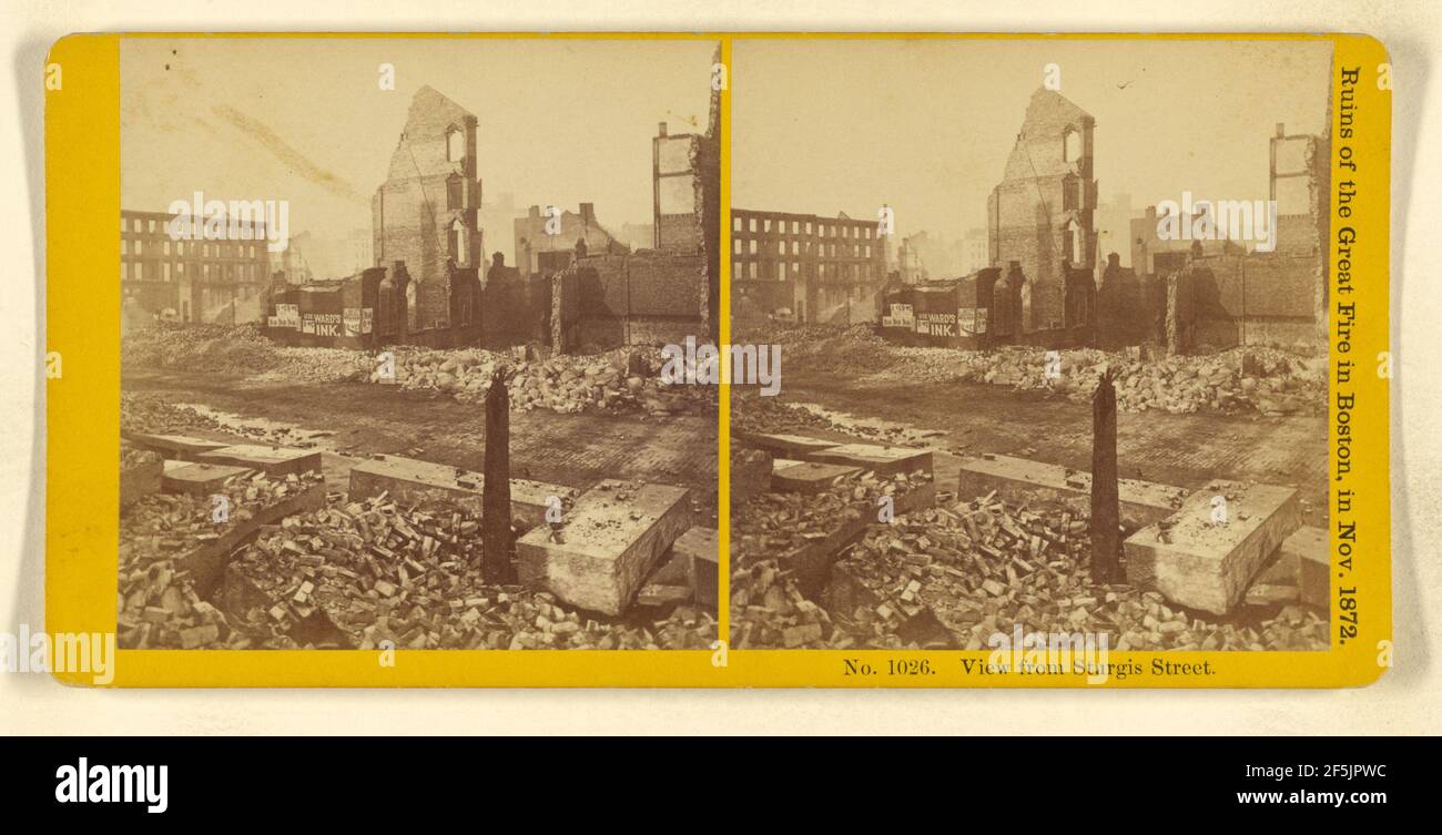 View from Sturgis Street. Ruins of the Great Fire in Boston, in Nov. 1872.. Benjamin West Kilburn (American, 1827 - 1909) Stock Photo
