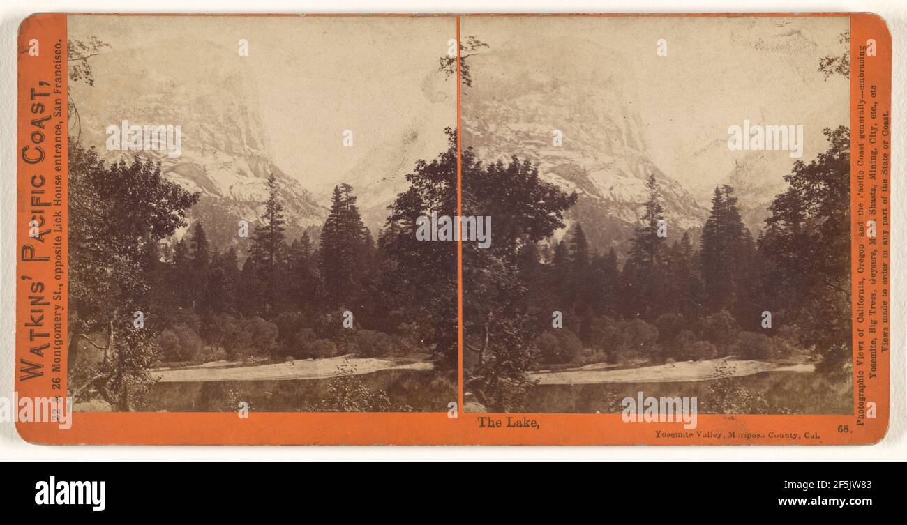 The Lake, Yosemite Valley, Mariposa County, Cal. (#68). Carleton Watkins (American, 1829 - 1916) Stock Photo