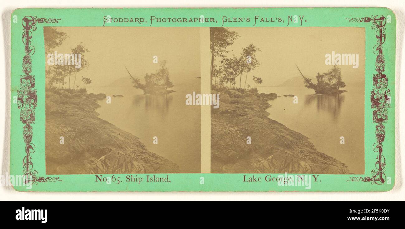 Ship Island, Lake George, N.Y.. S.R. Stoddard (American, 1843 or 1844 - 1917) Stock Photo