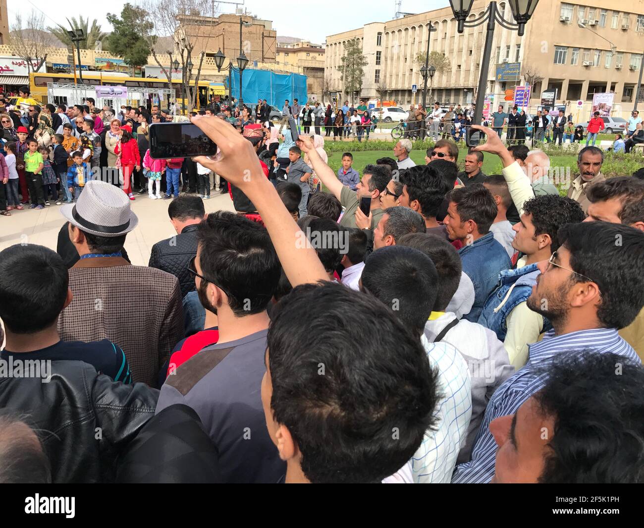 shiraz, Iran - march 27, 2017:  photos of street theater show near the castle in shiraz Stock Photo