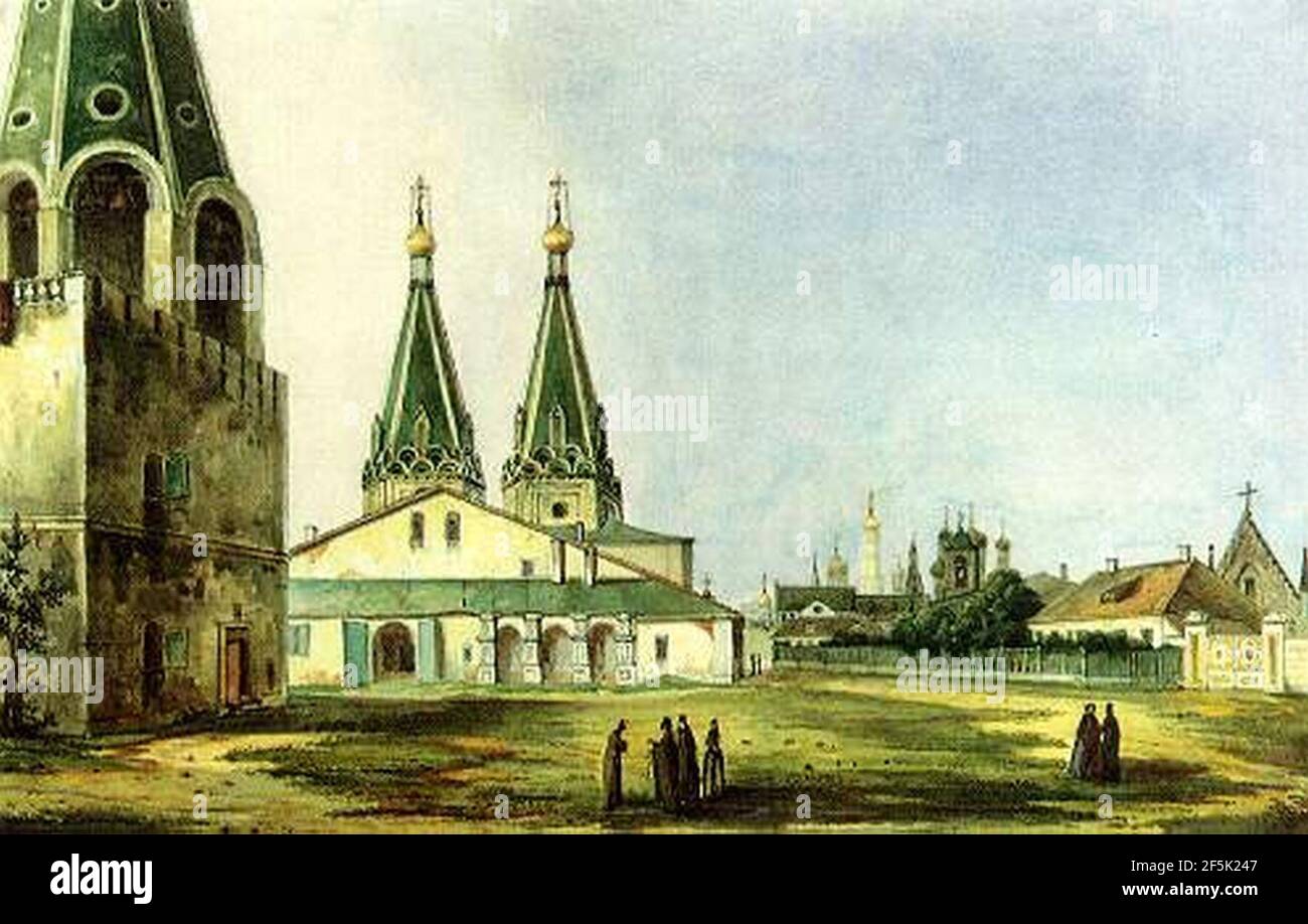 Rabus vid na-Alexeevsky monastyr 1838. Stock Photo
