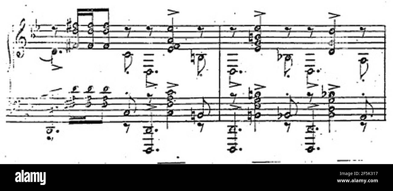 Rachmaninoff op 23 No. 5 m29-30. Stock Photo
