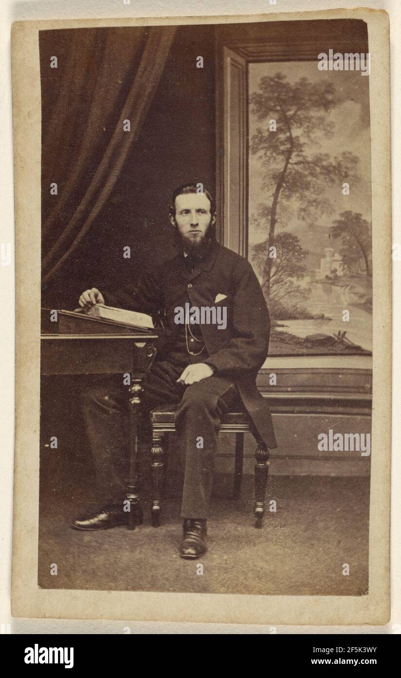 Unidentified bearded man, seated. J. Picken (British, active Stewarton, England 1860s) Stock Photo