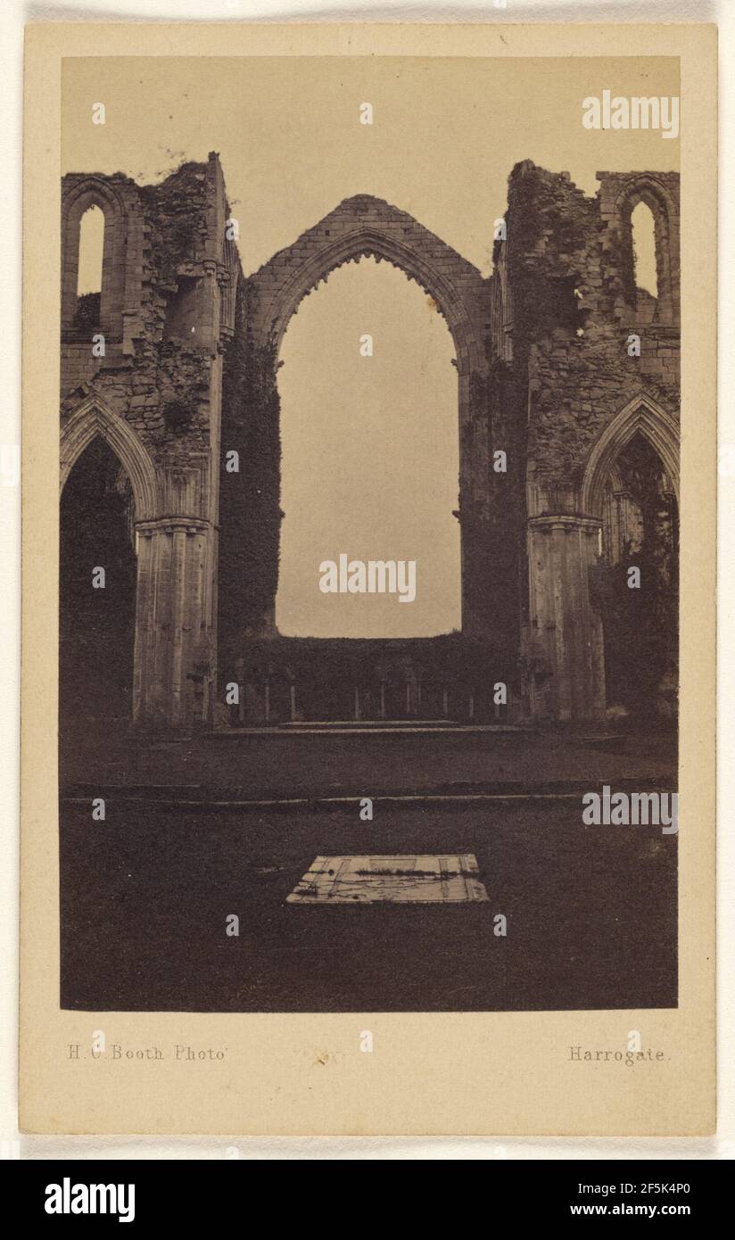 The East Window. Fountain Abbey.. H.C. Booth (British, active 1860s) Stock Photo