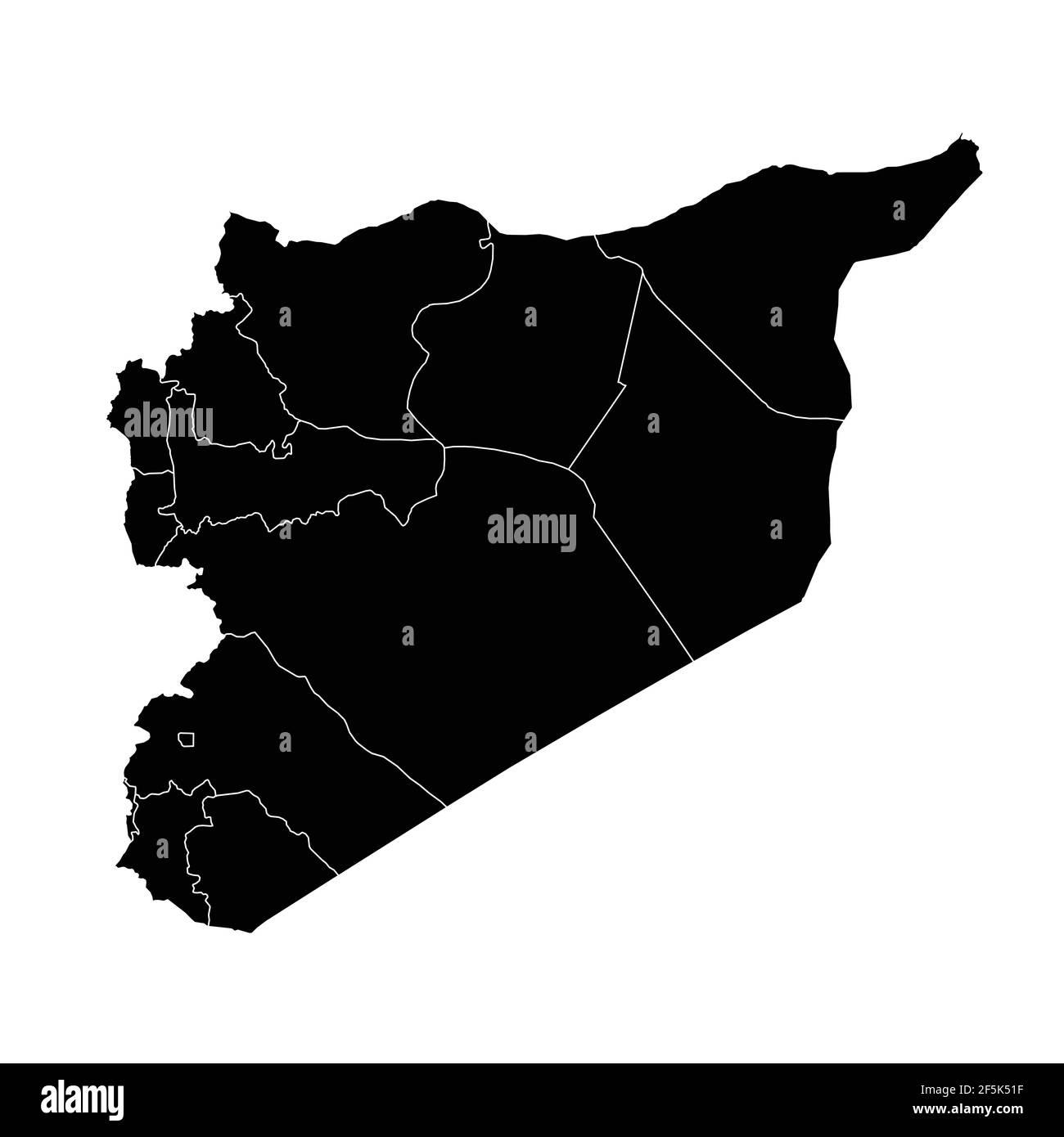 Syria country map vector with regional areas Stock Vector