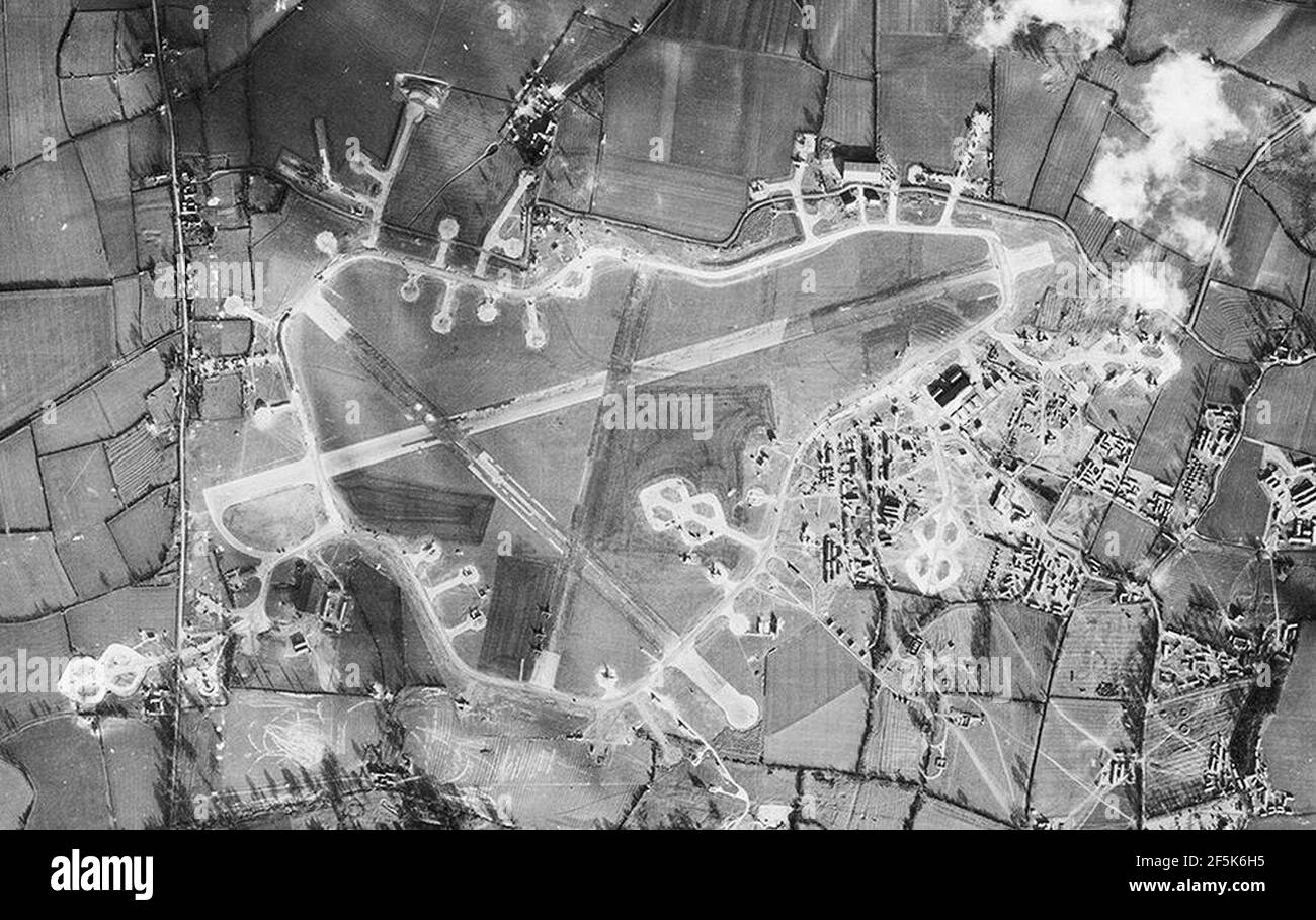 RAF Little Staughton - 10 Feb 1944 Airphoto. Stock Photo