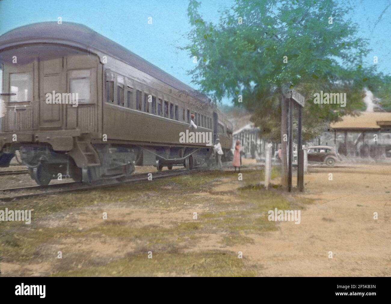 Railway Train at May Pen Station, Jamaica (cropped Stock Photo Alamy