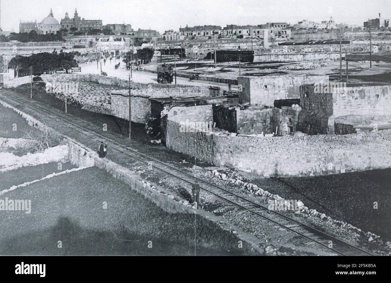 Railway track at Blata lBajda, Hamrun Stock Photo Alamy