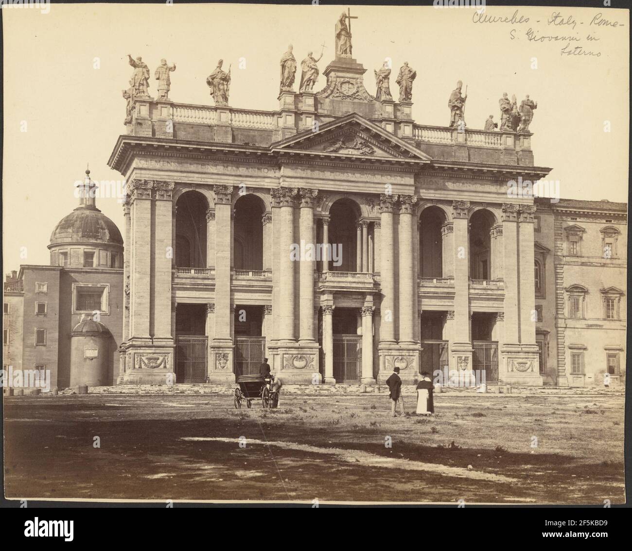 Façade of the Basilica of San Giovanni in Laterano, Rome. Gioacchino Altobelli (Italian, 1814 - about 1879) Stock Photo