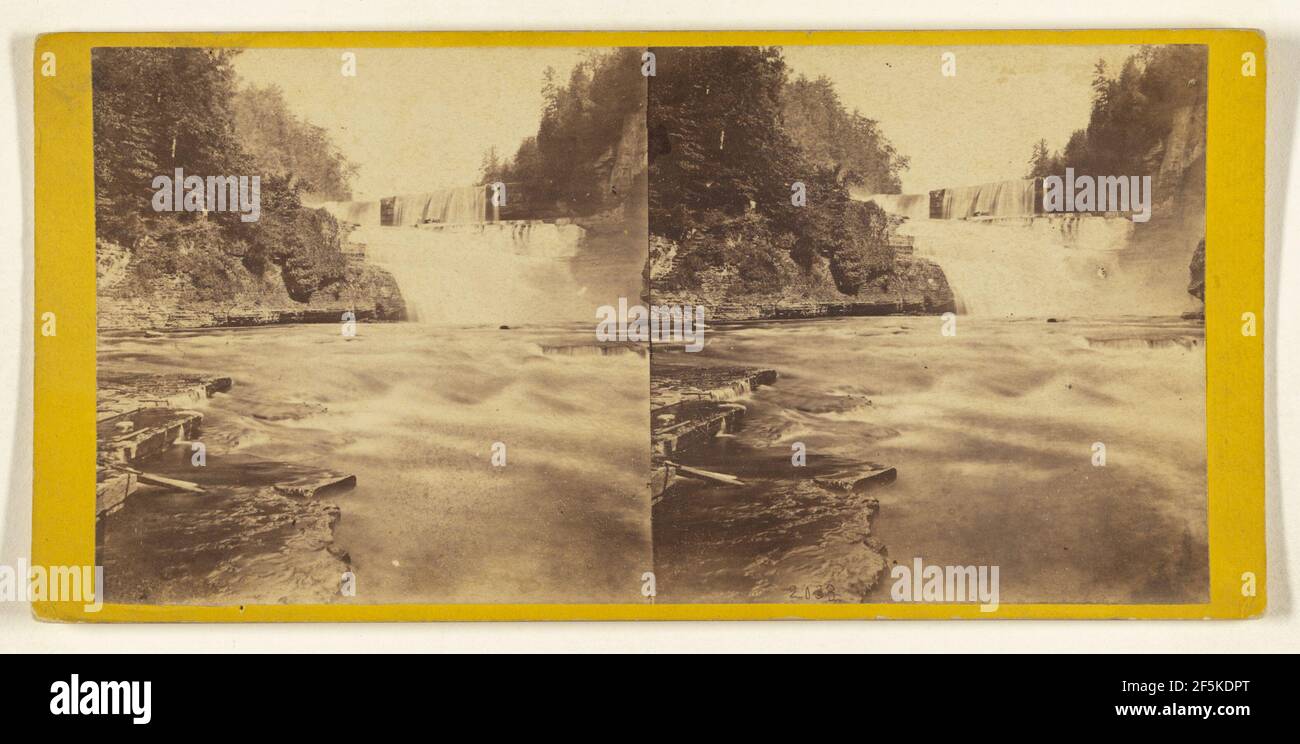 Trenton Falls, New York. High Fall, from below.. Edward and Henry T
