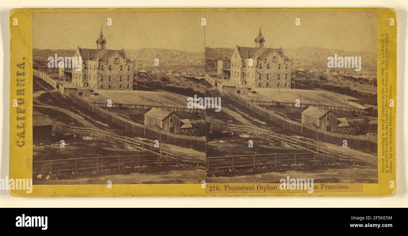 Protestant Orphan Asylum; San Francisco.. Lawrence & Houseworth Stock Photo