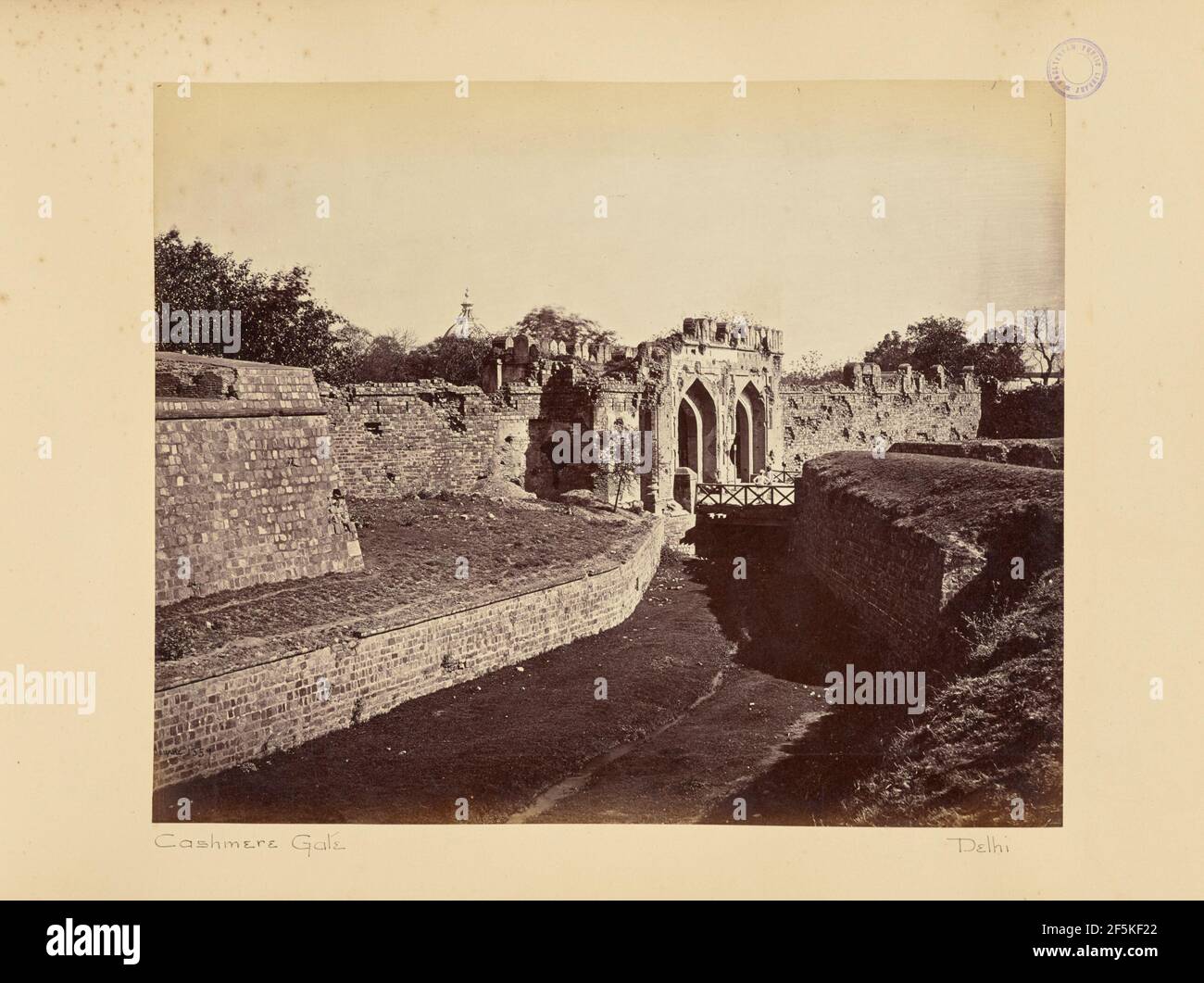 Delhi; The Kashmir Gate. Samuel Bourne (English, 1834 - 1912) Stock Photo