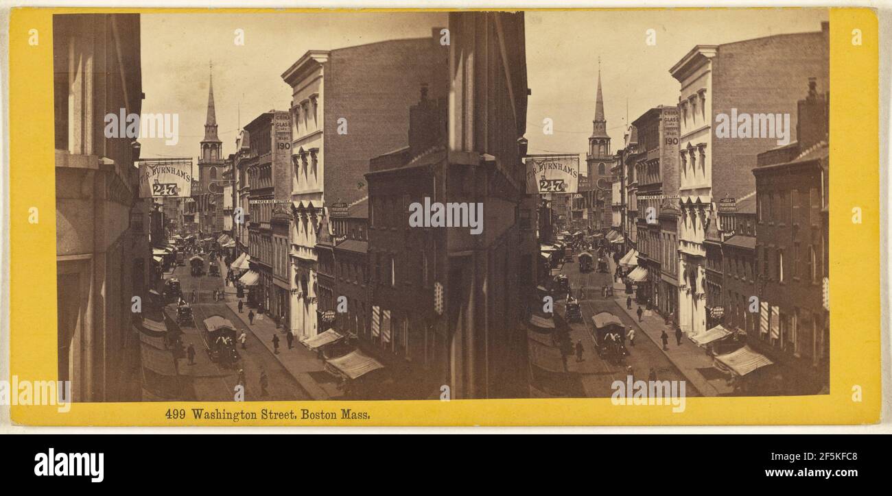 Washington Street, Boston Mass.. Edward Bierstadt (American, born Germany, 1824 - 1907) Stock Photo