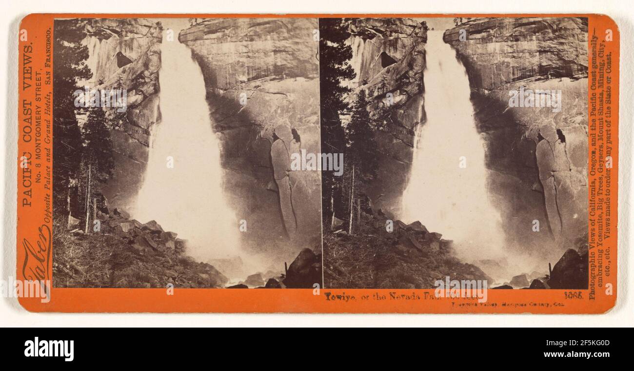 Yowie, or the Nevada Fall, 700 feet, Yosemite Valley, Mariposa County, Cal.. Stock Photo