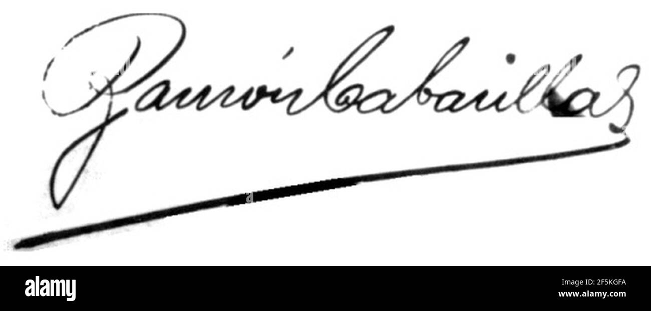 Ramón Cabanillas, firma, 20 de abril de 1913. Stock Photo