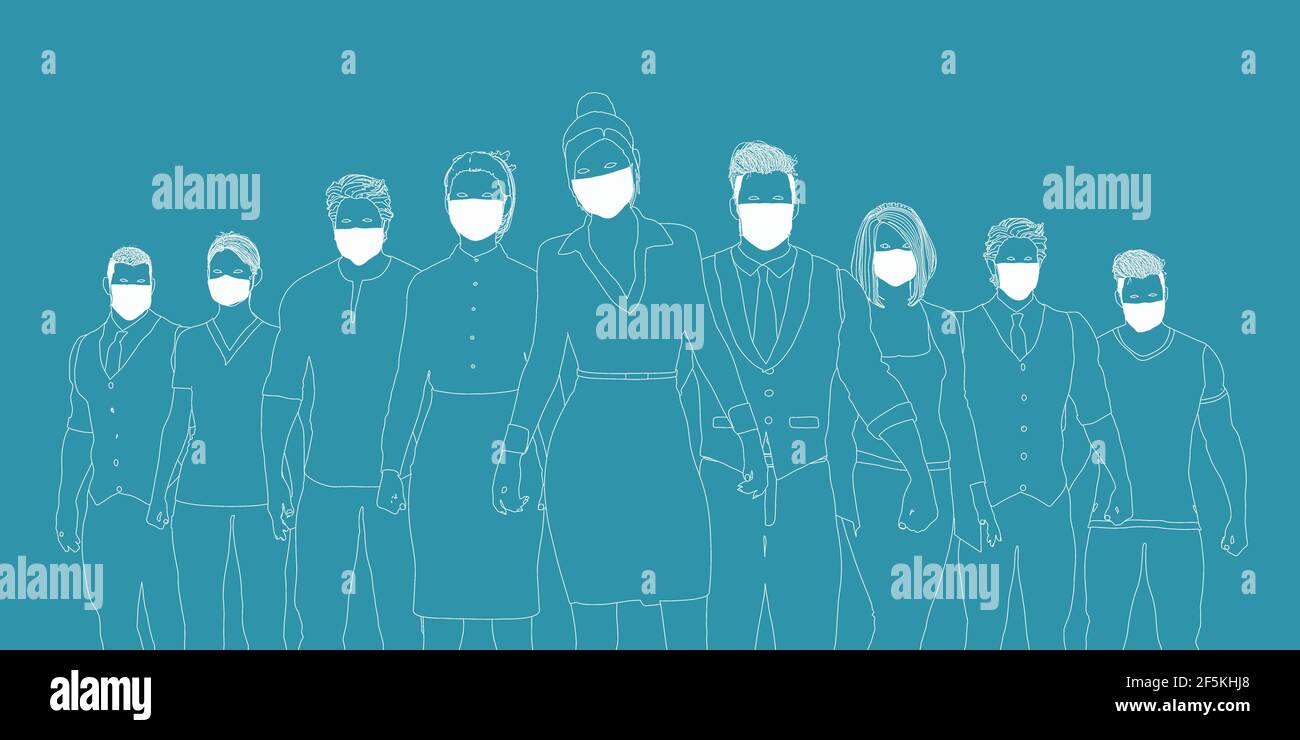 Health Workers Wearing Surgical Mask in Healthcare Industry Stock Photo