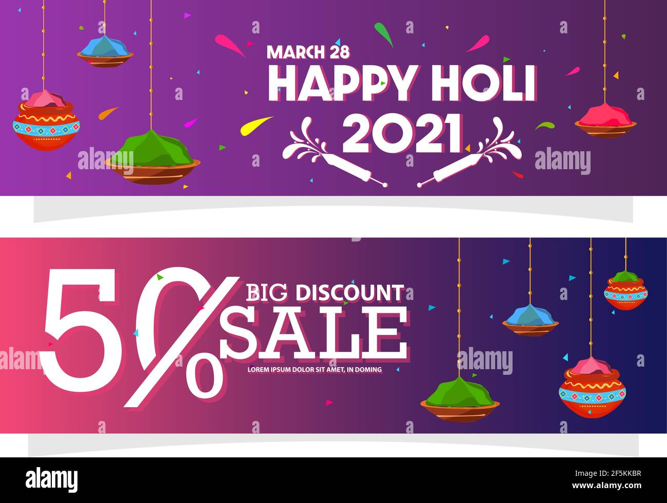 Vector illustration of Happy Holi Indian Hindu Festival of Color Sales  Banner or Greeting Card Design with 50% Offer Background Stock Vector Image  & Art - Alamy