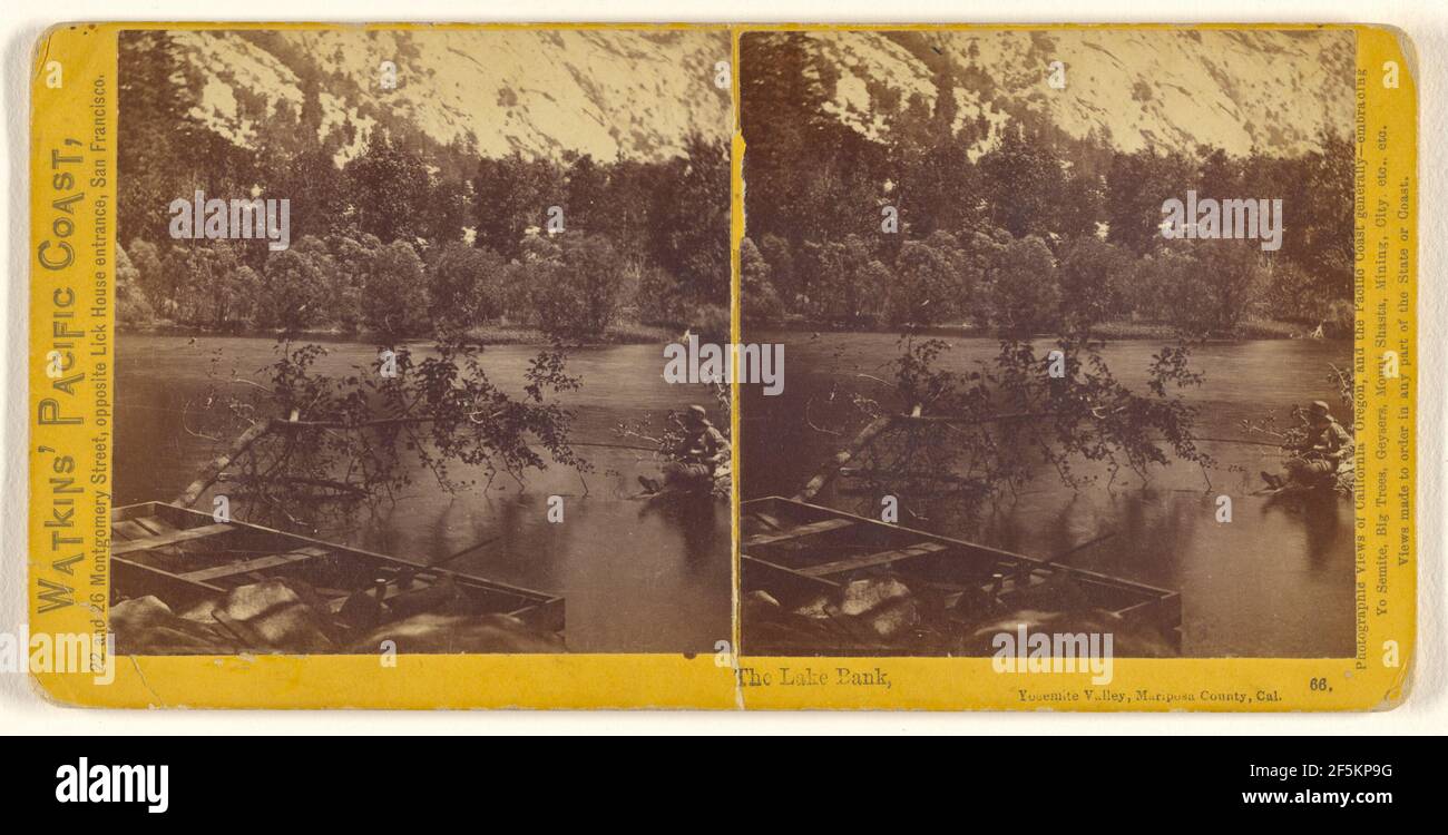 The Lake Bank, Yosemite Valley, Mariposa County, Cal.. Carleton Watkins (American, 1829 - 1916) Stock Photo