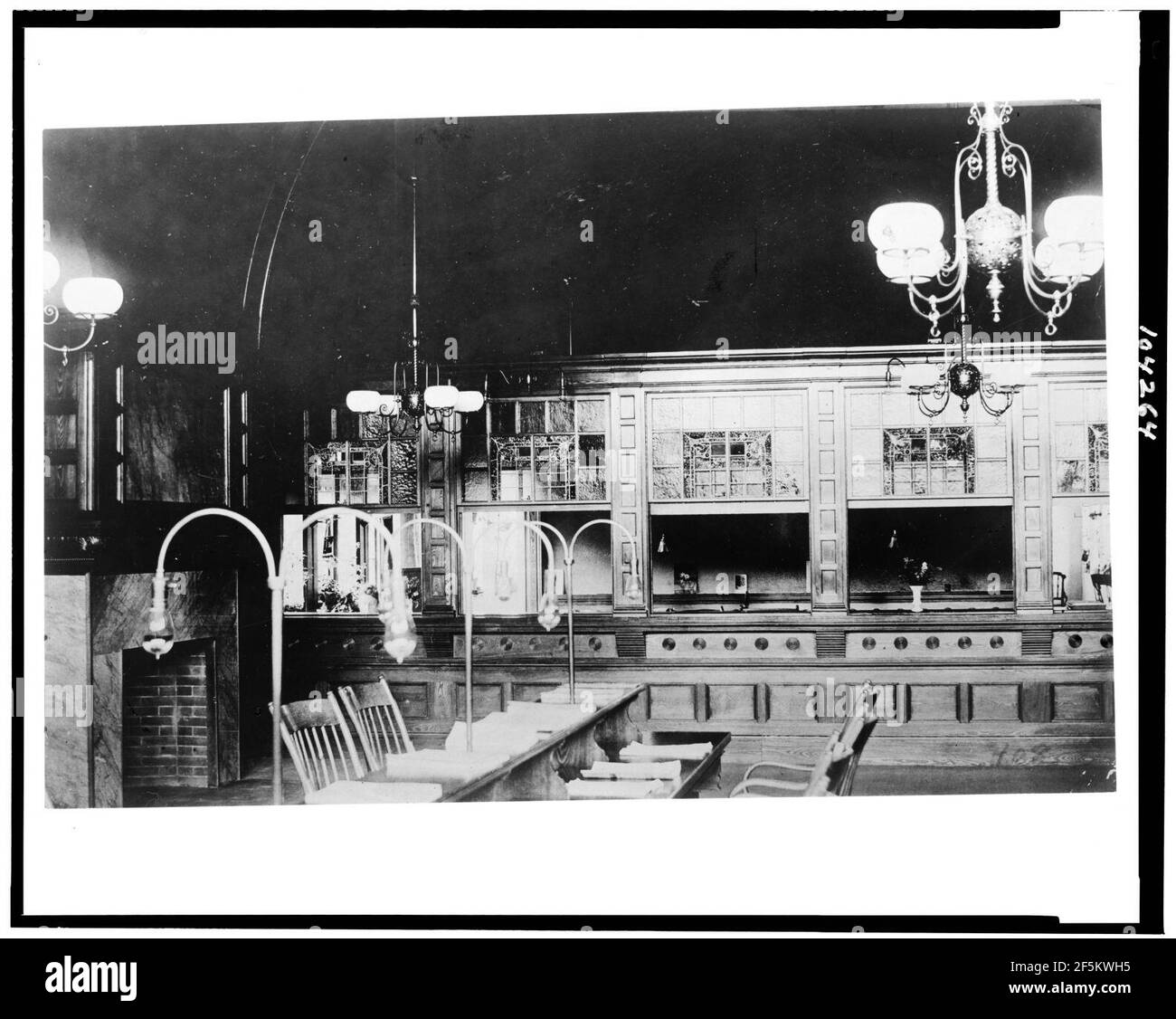 Reading room in the Dedham public library, Dedham, Massachusetts with