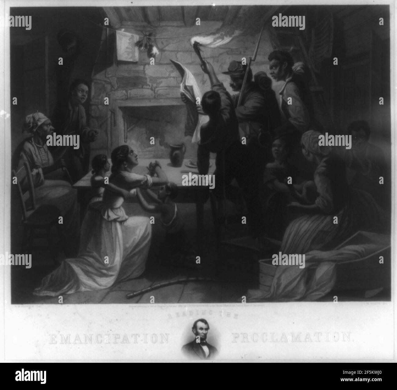 Reading the Emancipation Proclamation Stock Photo - Alamy