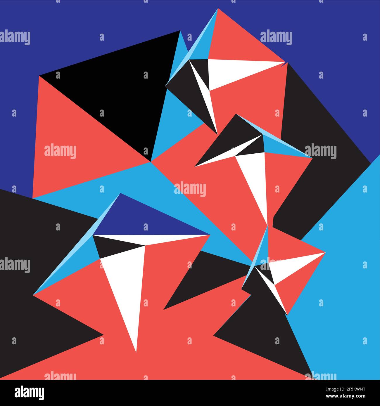 Abstract vector background with different geometric elements on a retro background Stock Vector