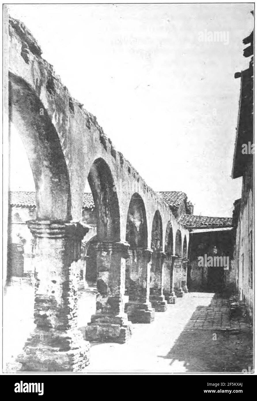 Rear corridor San Juan Capistrano Stock Photo Alamy