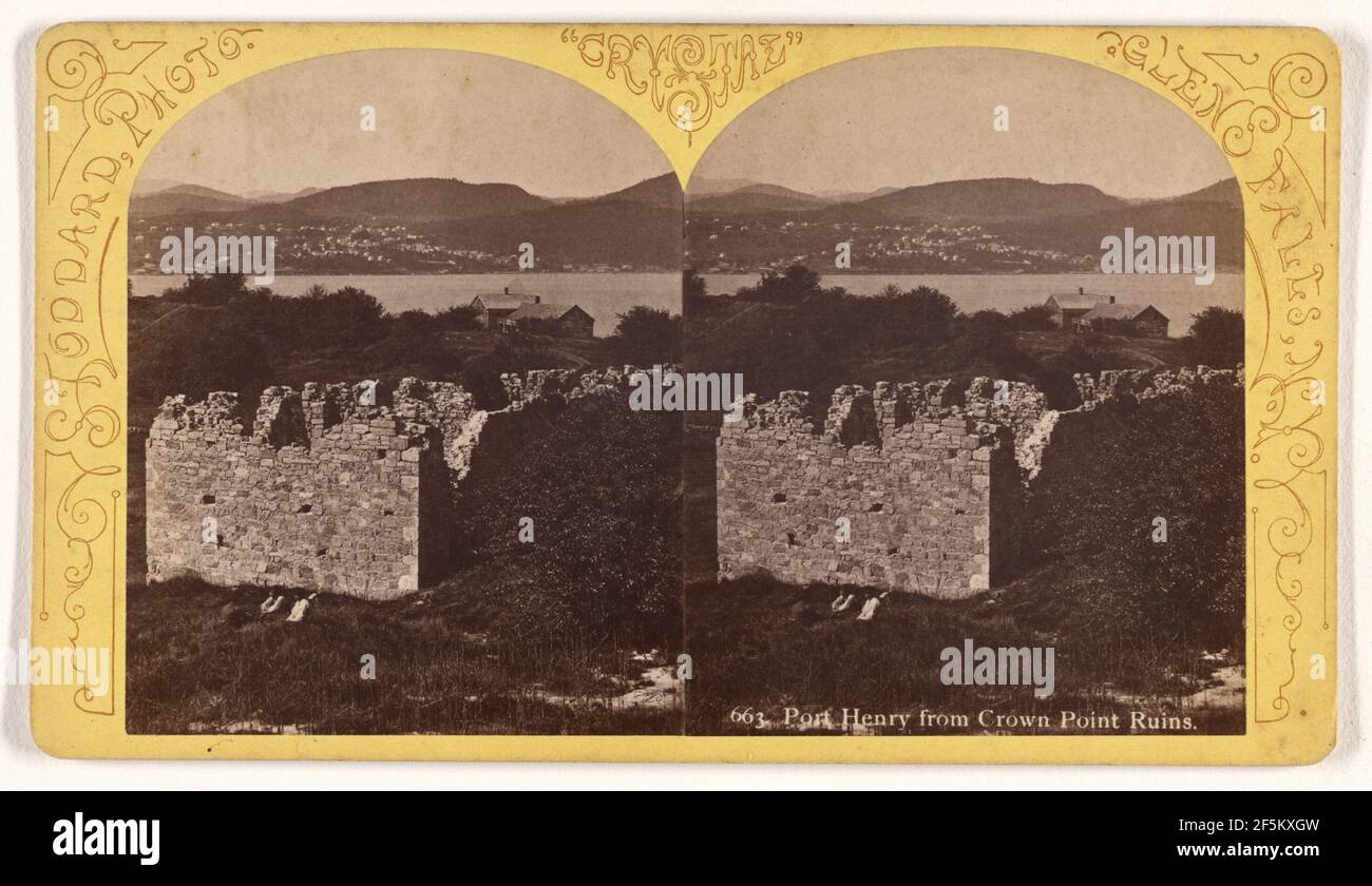 Port Henry from Crown Point Ruins.. S.R. Stoddard (American, 1843 or 1844 - 1917) Stock Photo