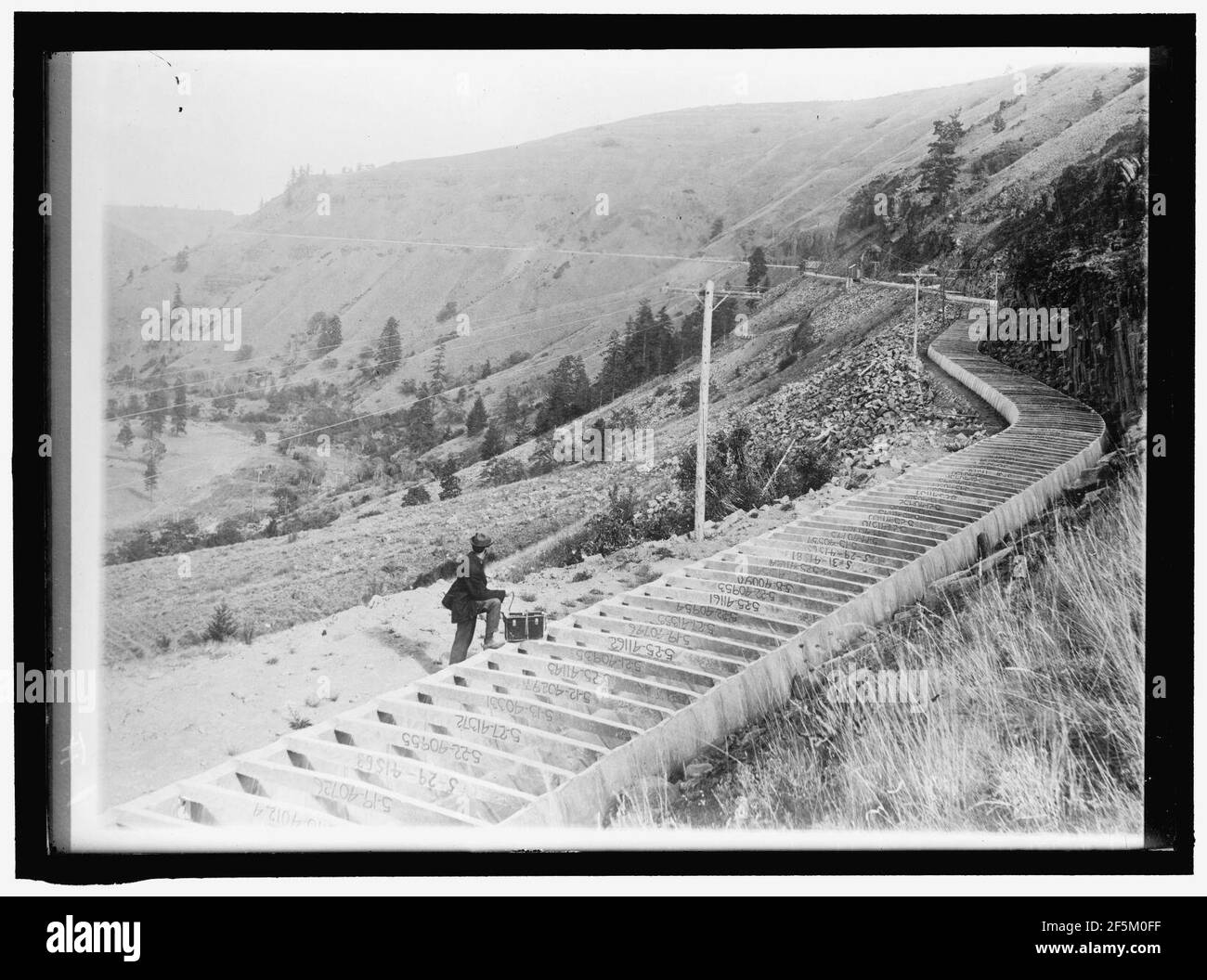 RECLAMATION, BUREAU OF. TIETON CANAL, YAKIMA VALLEY PROJECT, WASHINGTON 12 MILES LONG Stock Photo